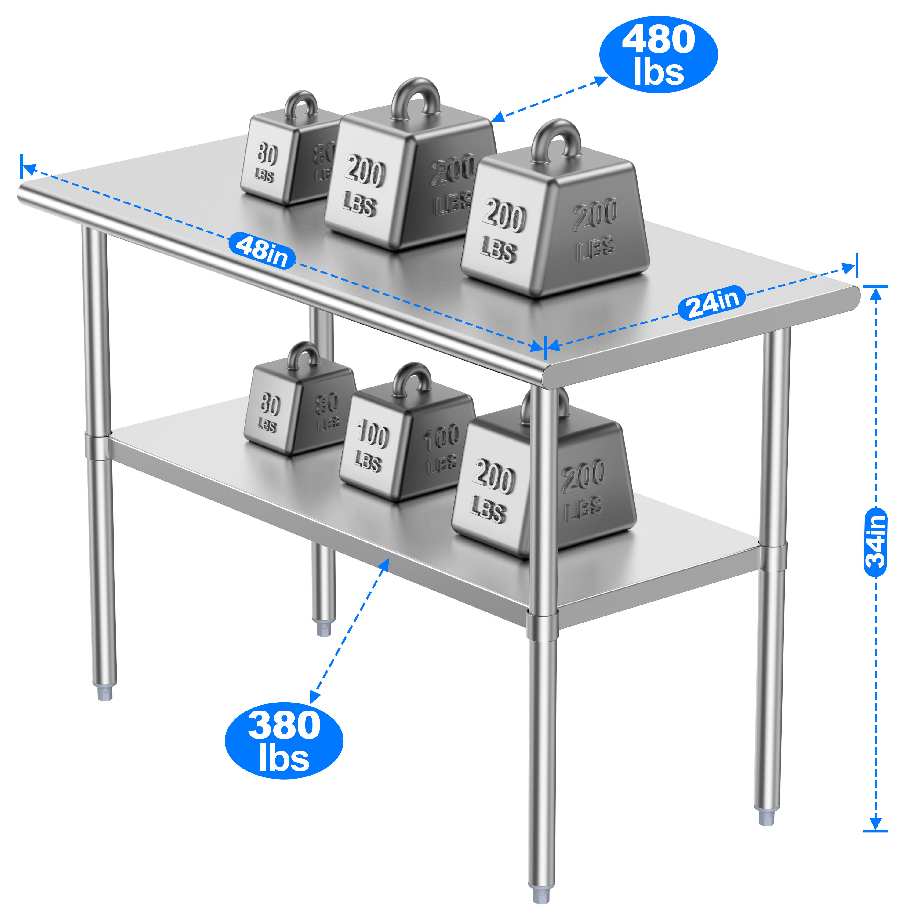 Equipo de cocina de mesa y comercial de trabajo inoxidable