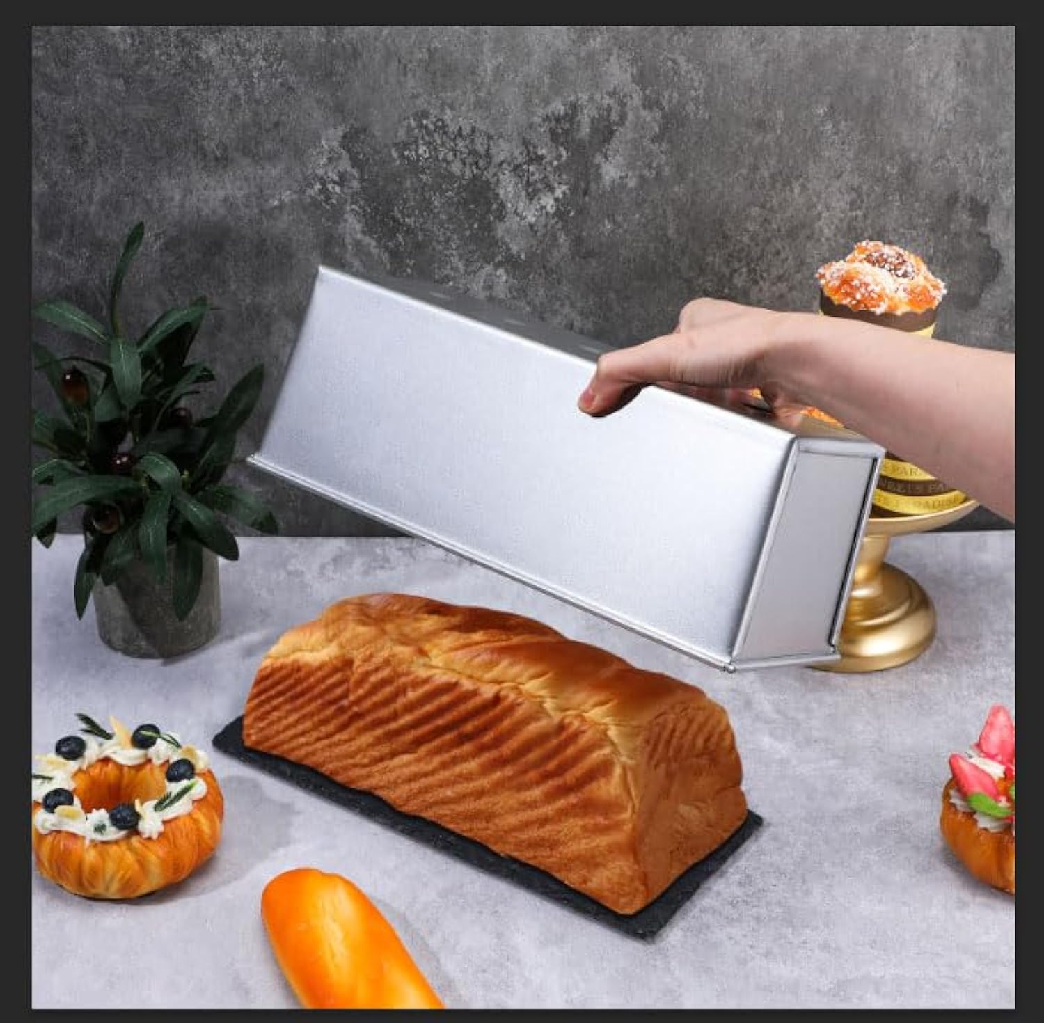 Pan de Pan - caja de Pan de acero inoxidable para el almacenamiento en la cocina