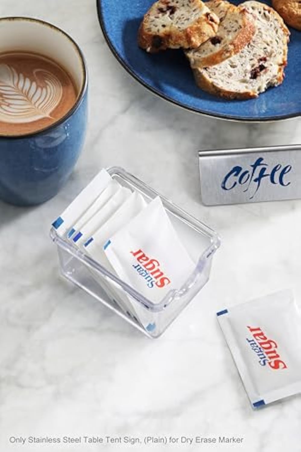 Cartel de escritorio de Metal de acero inoxidable portátil personalizado para el restaurante