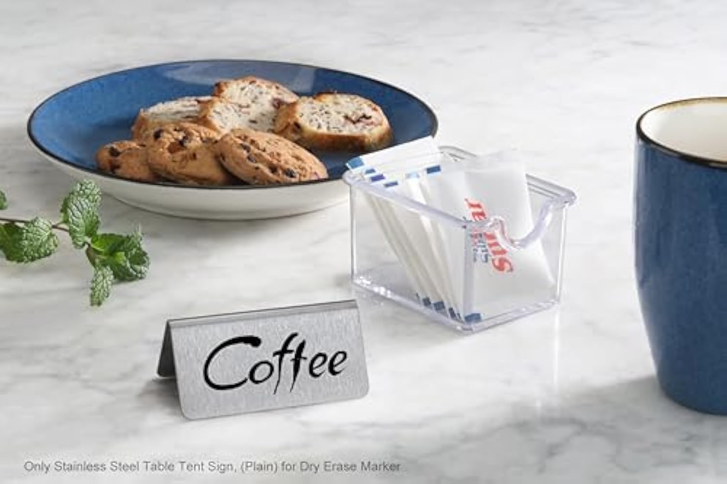 Cartel de escritorio de Metal de acero inoxidable portátil personalizado para el restaurante