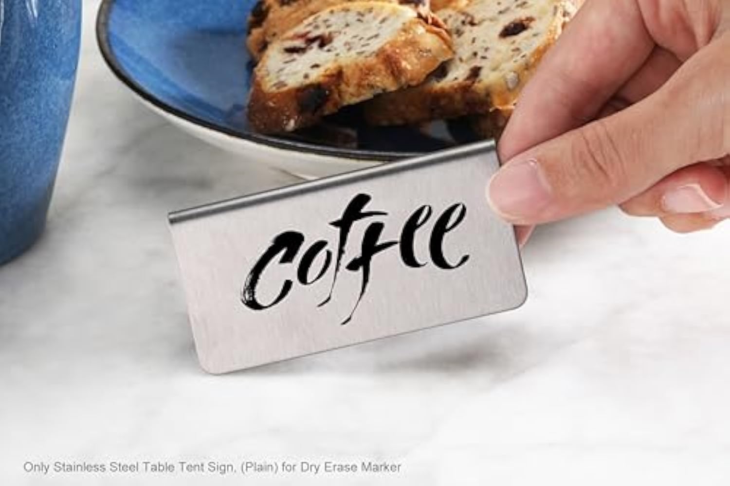 Cartel de escritorio de Metal de acero inoxidable portátil personalizado para el restaurante